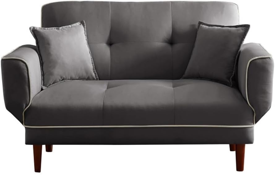 Living Room Bedroom Furniture Sofa Sofa Bed with 2 Pillows 56.5" L X 31.1" W X 35" H