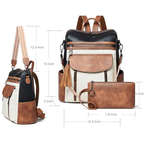 Image of Shrrie Backpack Purse for Women Fashion Leather Backpack Purse Designer Travel Backpack Convertible Shoulder Bag with Wristlet