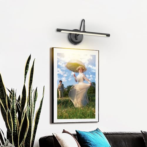 ECOBRT Luz de imagem sem fio com controle regulável de cor, lâmpada de parede recarregável de 5000 m