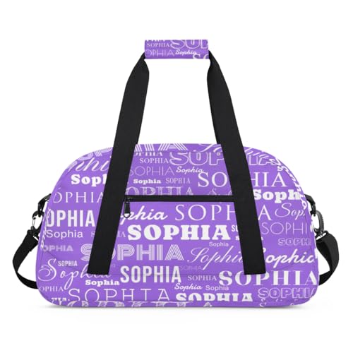 Personalized Duffel Bag Custom Dance Bag for Girls Customized Kids Gymnastics Creative Name Ballet Bag Overnighter Travel Carry on Tote Sport for Boys Backpack Purple