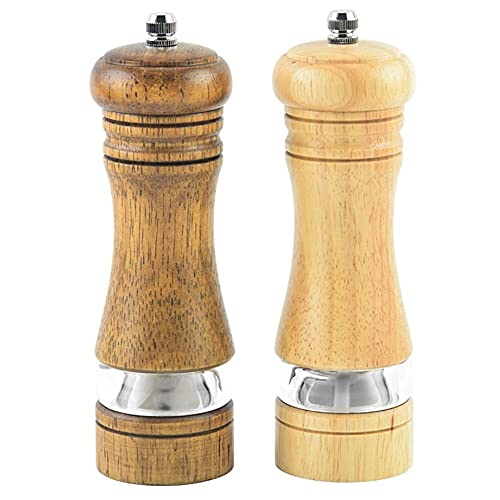 2 Stks Zout En Peper Molens Set Handleiding Peper Zout Molen Hout Zout En Peper Shakers Met Verstelbare Grofheid… - Image 3