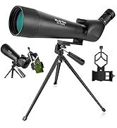 MaxUSee 25-75x80 Dual Focusing HD Spotting Scope with Carrying Bag Phone Adapter, Waterproof Fogp...