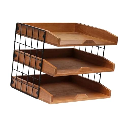ALCXAZS Elegante Organizador de bandejas de Papel 3 Niveles, Soporte clasificador, Estante para Guardar Papeles Importantes y Accesorios, Personalizar el Espacio del Escritorio, archivar Documentos,