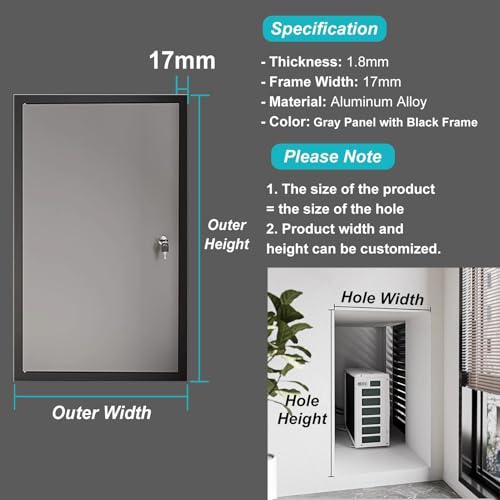 Trappe de visite verrouillable en aluminium gris avec isolation thermique renforcée