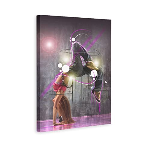 Art mural décoratif sur toile avec danseuse danseuse de style hip-hop 40 x 60 cm