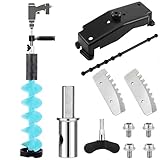 Lounsweer Ice Auger 6 Inch Floating Rotating Diameter Ice Fishing Auger Drill Bit with 2 Blades Nylon Attachment Convenient Fast Cutting Outdoor Equipment Tool for Deep Waters Fishing(Blue)