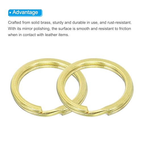 PATIKIL Flat Split Ring, 20Pcs 0.8"/20mm Dia Brass Flat Split Key Chain Rings for DIY Home Office Car Keys - Image 4