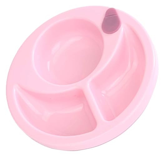 Trendy Retail Plastic Divided Anti-Skid Sucker Food Tray Dish Plate Feeding Bowl Tableware Set for Baby Toddler ? Pink
