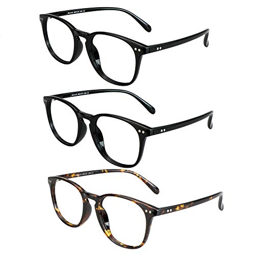 Image of Blue Light Blocking Glasses 3 Pack Square Frame Computer Gaming Reading Glasses Men Women Anti Eyestrain
