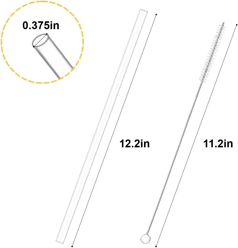Wiederverwendbare Trinkhalme Für Stanley-Becher – 30,5 Cm Lang, BPA-frei, Mit Reinigungsbürste, 5 Gerade + 5 Gebogen