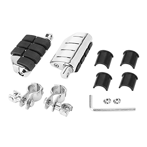 F FIERCE CYCLE 360 Degrees Motorcycle Foot Pegs Foot Rest Highway Footpegs for Harley Electra Glide for Suzuki for Yamaha 25mm 32mm 34mm Black Silver Tone 1 Pair