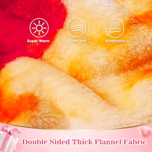 Image of Waitu Wearable Blanket Sweatshirt Gifts for Women and Men, Warm and Cozy Giant Blanket Hoodie, Thick Flannel Blanket with Sleeves and Giant Pocket - Pizzas Red
