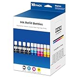 Compatible for EPT502 Ink Refill Bottles Eco Tank ET-2850 ET-3850 ET-4850 ET-15000 Replacement for EPT502 Ink (10 Bottles) for ET 2850 ET 3850 ET15000 ET4850 ET-2760 ET-3830 ET3843 ET-3760 ET2750