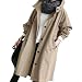 Damen Trenchcoat Übergroße lange Jacke lockere Passform Mantel Kapuze Baumwolle Knopfleiste Oberbekleidung Frühling Herbst Mode Freizeit Bürokleidung Übergröße Regenmantel Khaki (L Khaki)