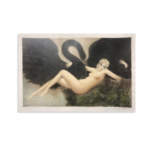 Louis Icart Leda et le cygne decoration murale poétique pour chambre