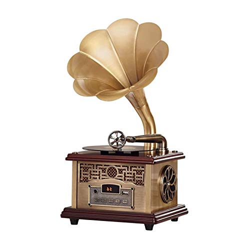 Tourne-Disque Classique rétro, phonographe rétro avec Haut-parleurs sans Fil, décoration de Bureau à Domicile (Or) - Les Beatles, Paul McCartney, John Lennon, RIngo Starr, George Harrison Tourne-Disque Classique rétro, phonographe rétro avec Haut-parleurs sans Fil, décoration de Bureau à Domicile (Or)