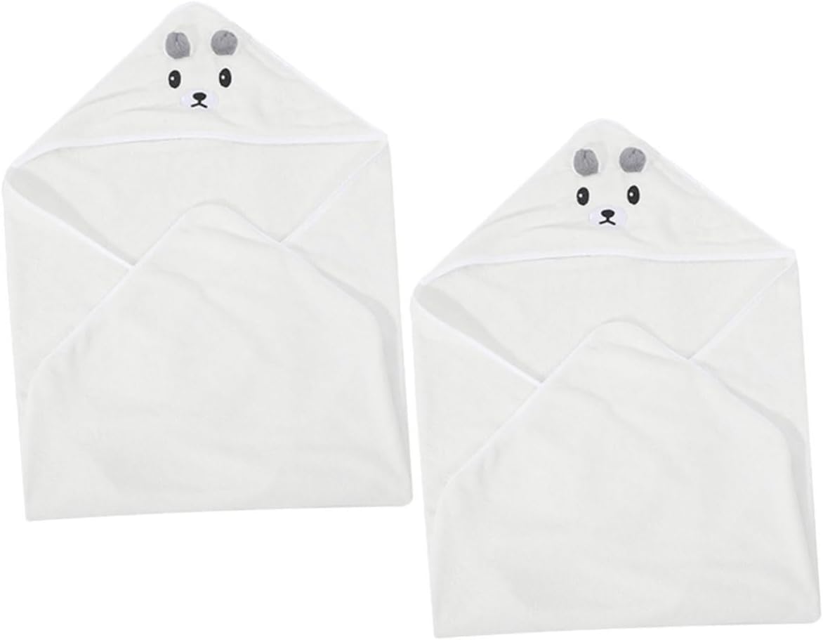KOMBIUDA 2pcs Hooded Bath Towels for Boys and Girls Toddlers Absorbent Fleece Comfortable Cape