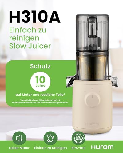 Hurom-Slow-Juicer-Entsafter-Gemuse-und-Obst-H310-Leicht-zu-Reinigen-Leiser-Motor-Elektrischer-Entsafter-mit-Siebfilter-100-Watt-BPA-Frei-Schlankes-Design-220ml-Beige | Dealmeister.io Alt tag für bilder post titel