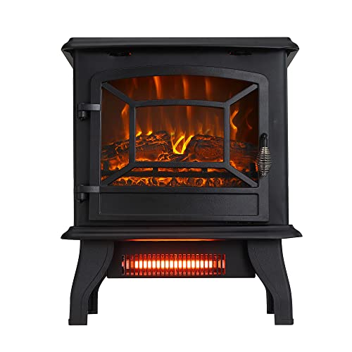 Belsav 17 Inch 1400W Electric Fireplace Mantel Heater With Realistic Flames, Remote Control And Led Energy-Saving Technology #TOP2