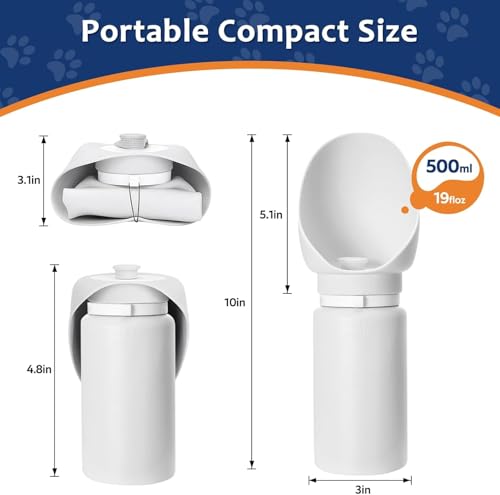 Lightweight Soft Silicone Pet Water Bottle,Foldable Silicone Travel Pet Water Bottle,Foldable Leak Proof Silicone Travel Pet Water Bottle,Lightweight Soft Silicone Foldable Dog Water Bottle for Pet - Image 3