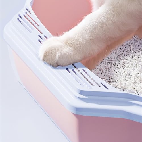 Arenero para gatos grande con puerta frontal y tapa anti-salpicaduras miniatura 3