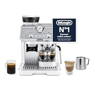 De'Longhi La Specialista Arte EC9155.W, Barista Pump Espresso Machine, Bean to Cup Coffee and Cappuccino Maker, 8 Grinding Settings, MyLatte Art Frothing Wand, 1550W, White