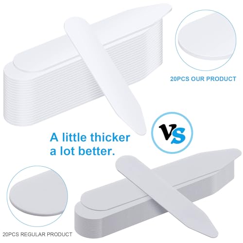 image for Kukaiao 120PCS Plastic Collar Stays for Men's Dress Shirts Thicker and