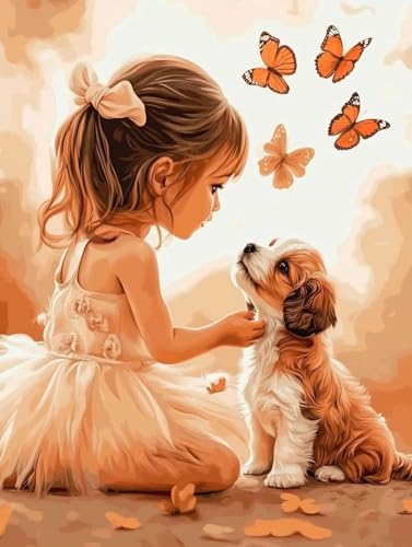 ���̎q �������G �����L�b�g�h��G ��h�� DIY�G �f�W�^�����G ���� �p�^�[���f�U�C��, �y�C���g�o�C�i���o�[ ���S�Ҍ��� �ȒP paint by numbers �u���V�ƃA�N�����G�̋��, �z�[�� �I�t�B�X���� 70X90cm, Model 135