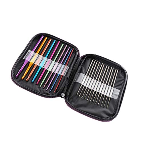 Conjunto de agulhas metálicas de crochê Milisten para tricô de alumínio para artesanato de fios com