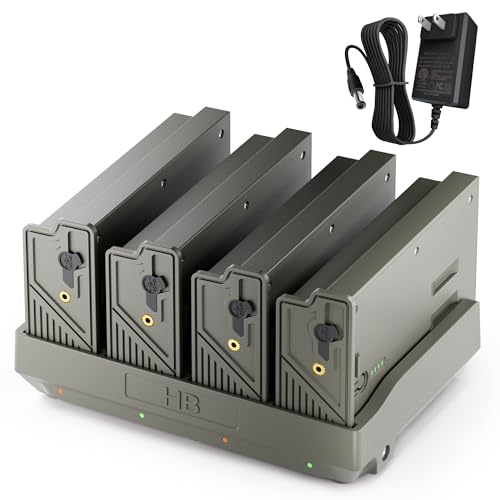 Image of 4-Pack Rechargeable Battery for Tactacam Reveal Trail Cameras - Lipo Lithium with 4-Port Charging Station, LED Power Meter & Solar Ready - Fits X Gen 3.0 /Pro /Ultra /SK /XB /X /2.0