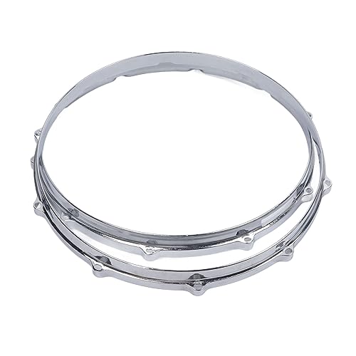 Walfront 14in 10 Hole Alloy Drum Hoop Set - Sound Improvement Hoops for Performance - 2PCS for Drumming Enthusiasts