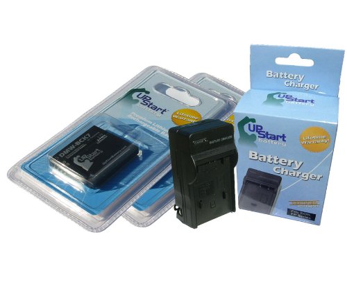 2 Pack - Digital Camera Battery and Charger Replacement for Panasonic Lumix DMC-FH25A - Compatible with Panasonic DMW-BCK7 (680mAh 3.7V Lithium-Ion)