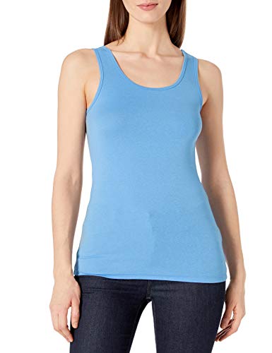 Amazon Essentials Women's Slim-Fit Tank, Pack Of 2, Aqua Blue/French Blue, Small #TOP1