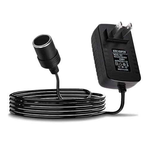 Image of Tecledsn AC to DC Converter, Cigarette Lighter Adapter, 100-240V to 12V 2A 24W Car Cigarette Lighter Socket, Auto AC/DC Power Supply Adapter Transformer for Inflator, Refrigerator & Other Car Devices