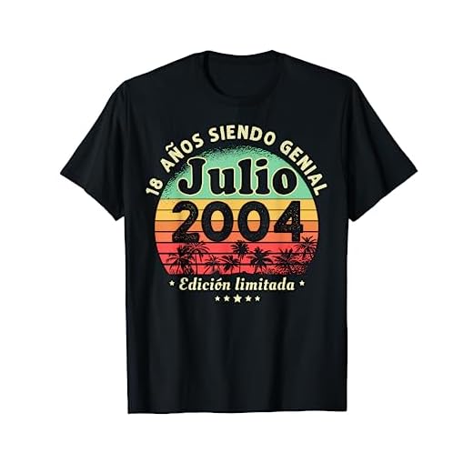 18 Años Cumpleaños Julio 2004 Hombre Mujer Julio 2004 18 Camiseta