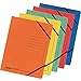 Produktbild Original Falken 5er Pack Premium Eckspanner-Mappe. Made in Germany. Aus extra starkem Colorspan-Karton DIN A4 mit 2 Gummizügen farbig sortiert Sammelmappe ideal für Büro und Schule
