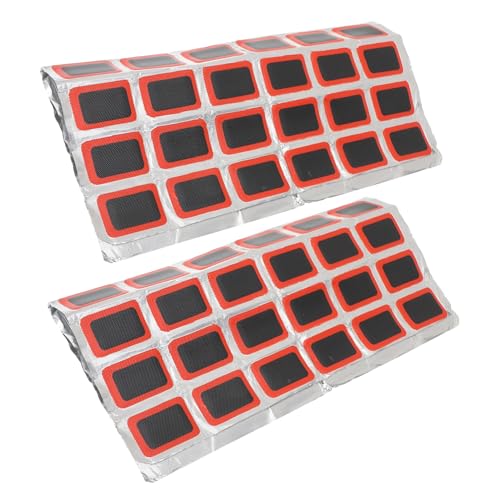 Yardwe 2-Pack Self-Adhesive Tire Patches 48 Pieces 25mm Cycle Repair Kit for Outdoor Riding Emergency Accessory for Mountain Road Bikes