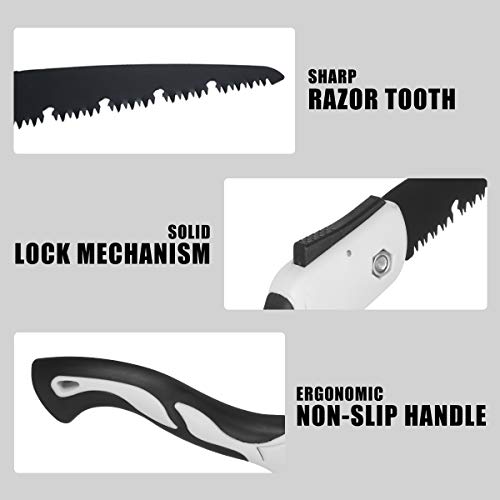 Serra de poda manual de 7/8,5/10 polegadas Serra de mão dobrável Serra de dentes com cabo antiderrap