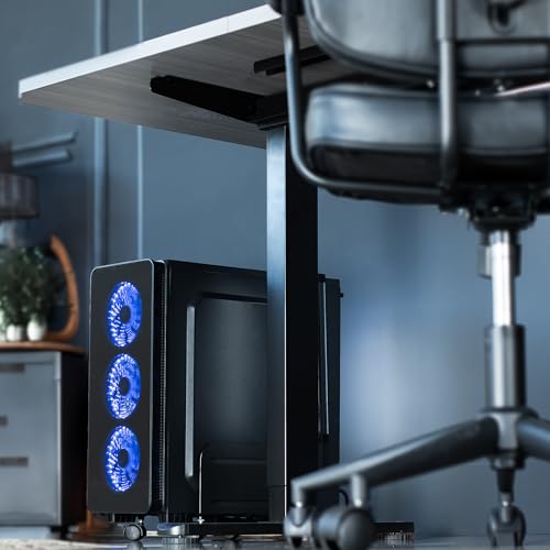 VIVO CART-PC01 - Carcasa ATX para computadora de Escritorio, Soporte rodante de Acero para CPU, Soporte Ajustable para Carrito móvil con Ruedas giratorias de Bloqueo, Negro, CART-PC01 - imagen 7