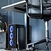 VIVO Computer Mid-Tower Case, CPU Steel Rolling Stand, Adjustable Mobile Cart Holder with Locking Caster Wheels, Black, CART-PC01