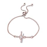 WUSUANED Faith Cross Adjustable Slider Bracelet Christian Bracelet Religious Jewelry Gift For Her (f