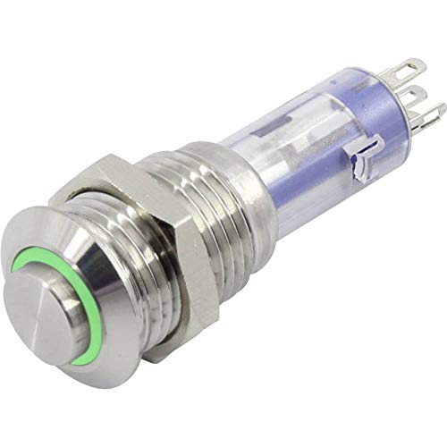 TRU COMPONENTS TC-6647608 LAS4GQH-11E/G/24V/S Push Button 48V 2A 1 x Off/(On) / (On) Touching Pack of 1, Grün