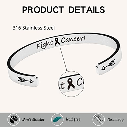 Cancer Survivor Gifts for Women Inspirational Cuff Bracelet Stainless Steel Engraved Jewelry Birthday Christmas Gift for Her4