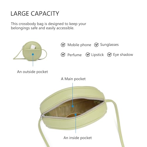 Image of Circle Crossbody Bag for Women NYLON Circle Purse with Zipper Adjustable Knot Shoulder Straps
