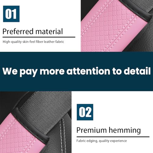 Image of Osilly Car Seat Belt Pads, 2 Pack Fiber Leather Seatbelt Shoulder Strap Covers, More Comfort Driving & Protect Your Neck, Universal Safety Strap Cover for Auto SUV Truck Airplane Backpack (Pink)