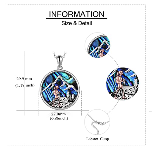 MONGAS Mountain Necklace Sterling Silver Mountain Hiking Pendant Necklace Backpacker Hiker Climber Jewelry Gifts for Women3