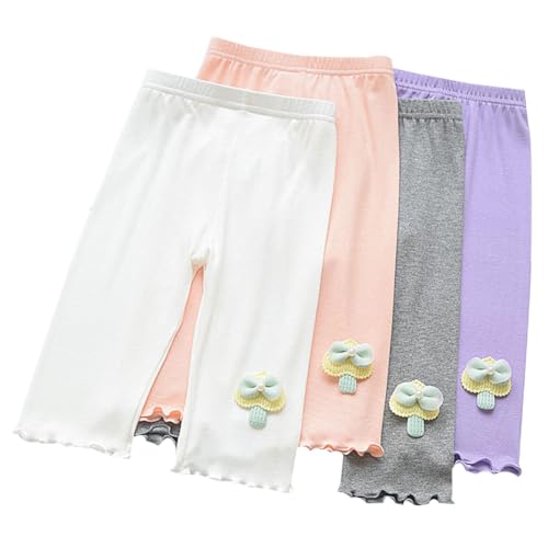4pcs Knee Length Capri Leggings for Girls & Toddlers 3/4 Girls' Cropped Leggings