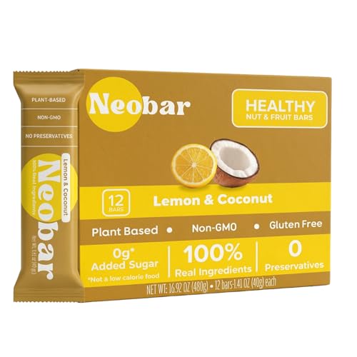 NEOBAR Fruit & Nut Bars Lemon & Coconut 12 Count