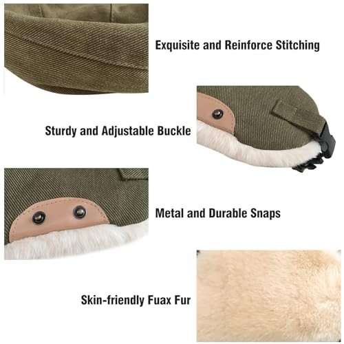 Peicees Aviator Hat And Goggles For Adult Costume Accessories Kids Pilot Cap Vintage Goggles Trapper Hat With Fur Ear Flaps thumb #3