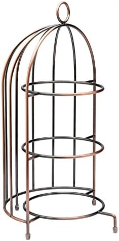 3 Tier Copper Birdcage Plate Cake Stand Buffet 44x22cm Afternoon Tea